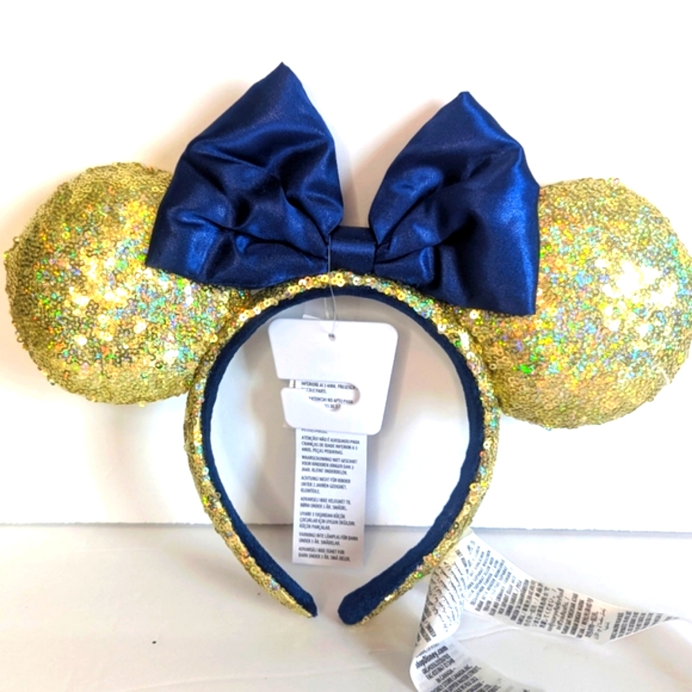 Walt Disney World 50th anniversary gold sequin Minnie ears